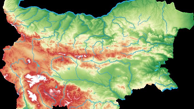 bulgaria, map, natural