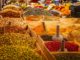 market, stand, spices