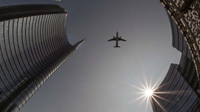 plane, city, architecture
