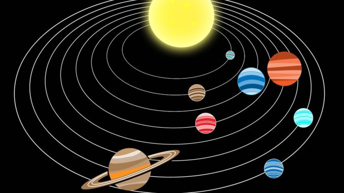 solar system, planets, sun