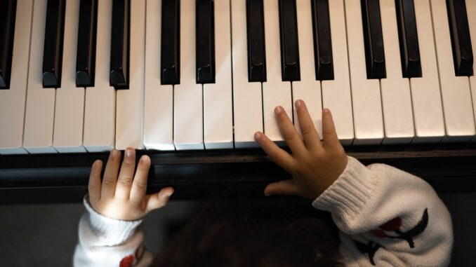 piano, learning, child